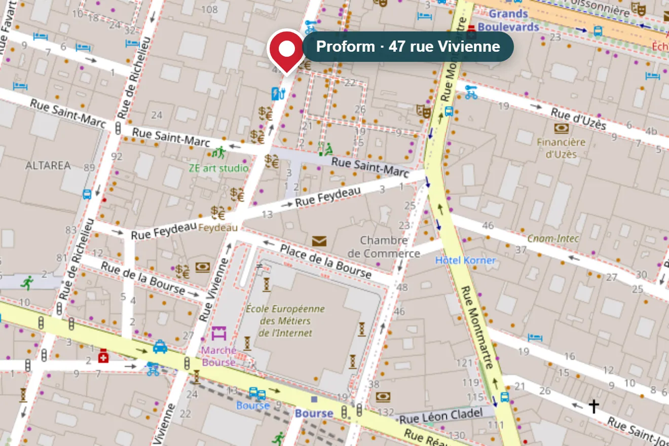 Plan d’accès : 47 rue Vivienne, 75002 Paris